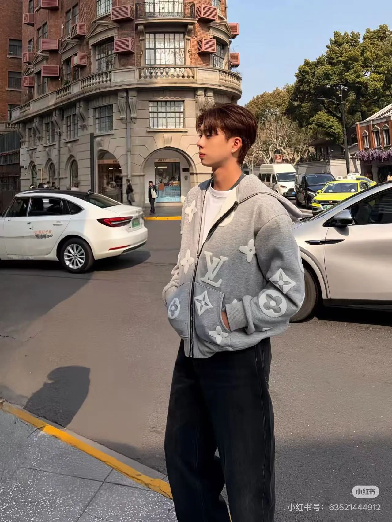 Louis Vuitton/Louis Vuitton towel logo zipper hooded sweatshirt jacket